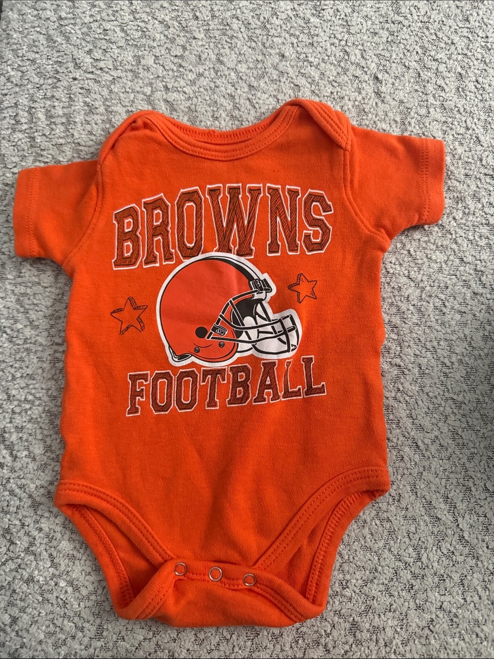 NFL Orange Browns Football Baby One-Piece Bodysuit